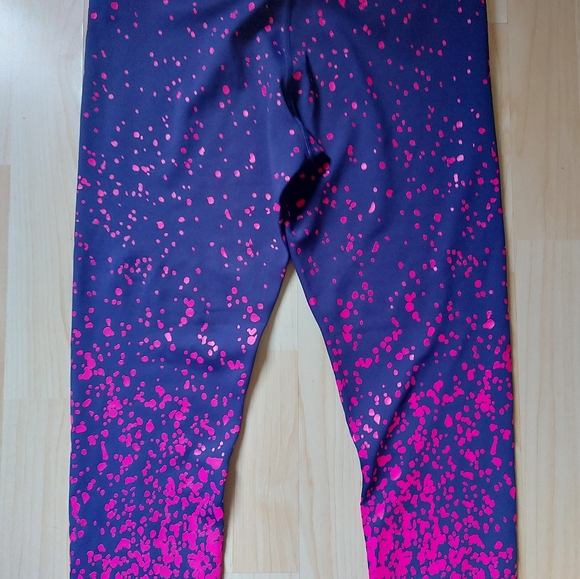 Zyia Active Navy/Pink Splatter Print Leggings - Picture 7 of 9
